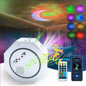 PROYECTOR DE LUCES OCTAGONAL  (CONEXIÓN A BLUETOOTH)