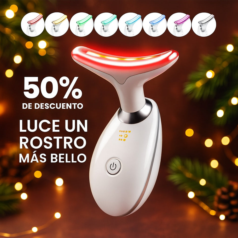 MASAJEADOR FACIAL 7 LUCES LED RECARGABLE