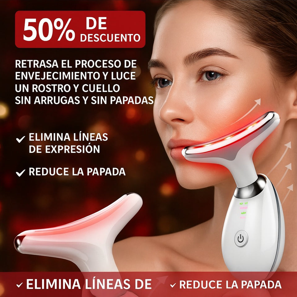 MASAJEADOR FACIAL 7 LUCES LED RECARGABLE