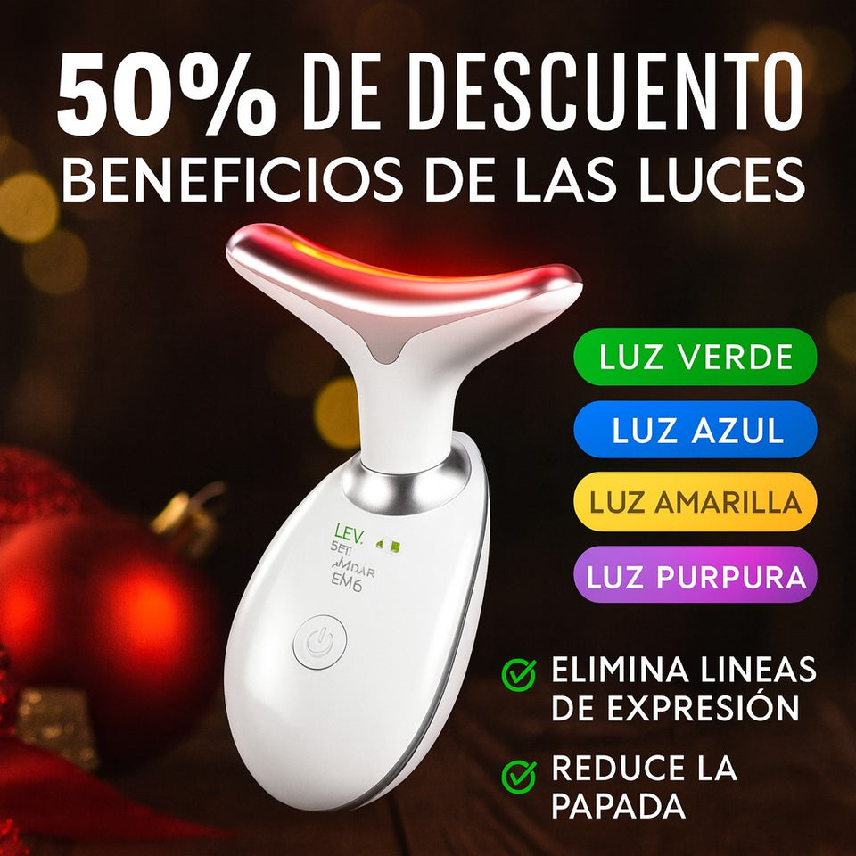 MASAJEADOR FACIAL 7 LUCES LED RECARGABLE